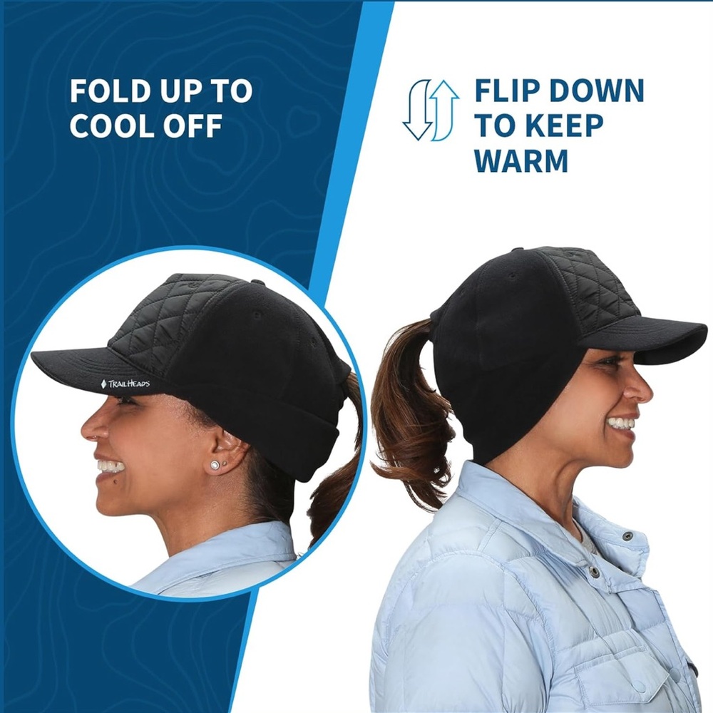 TrailHeads Quilted Ponytail Hat Black - Picture 2 of 11